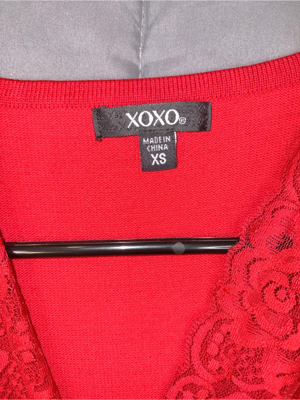 XOXO Red Lace Bandage Bodycon Mini Dress XS - Picture 3 of 6